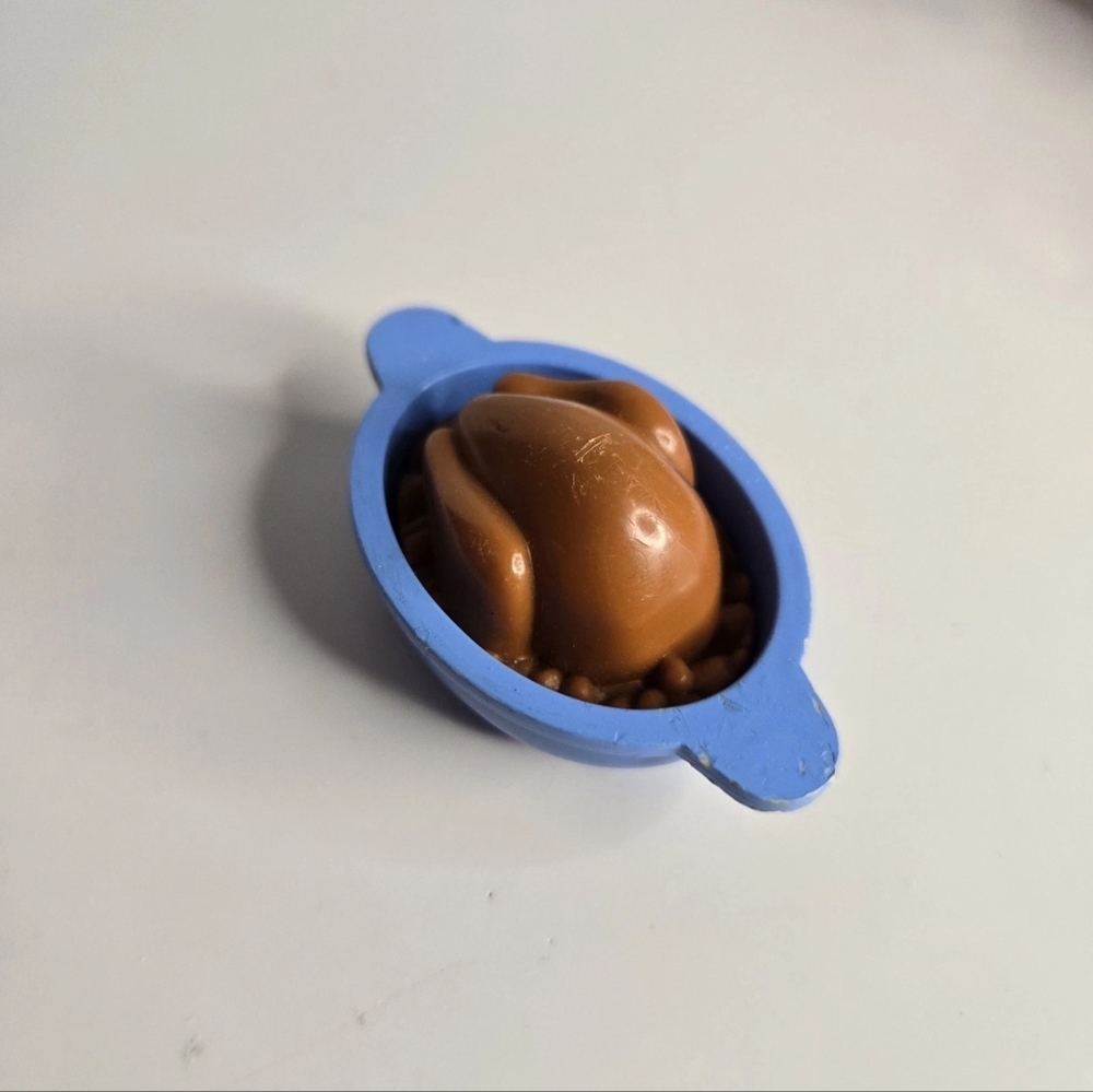 Fisher Price Loving Family Dollhouse Mini Turkey Dinner Blue Play Food 1993
